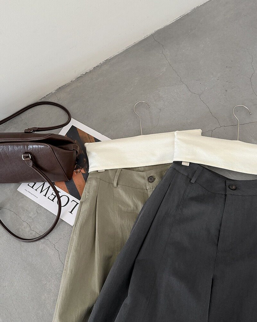 center seam wide leg slacks 2color 【NINE7313】