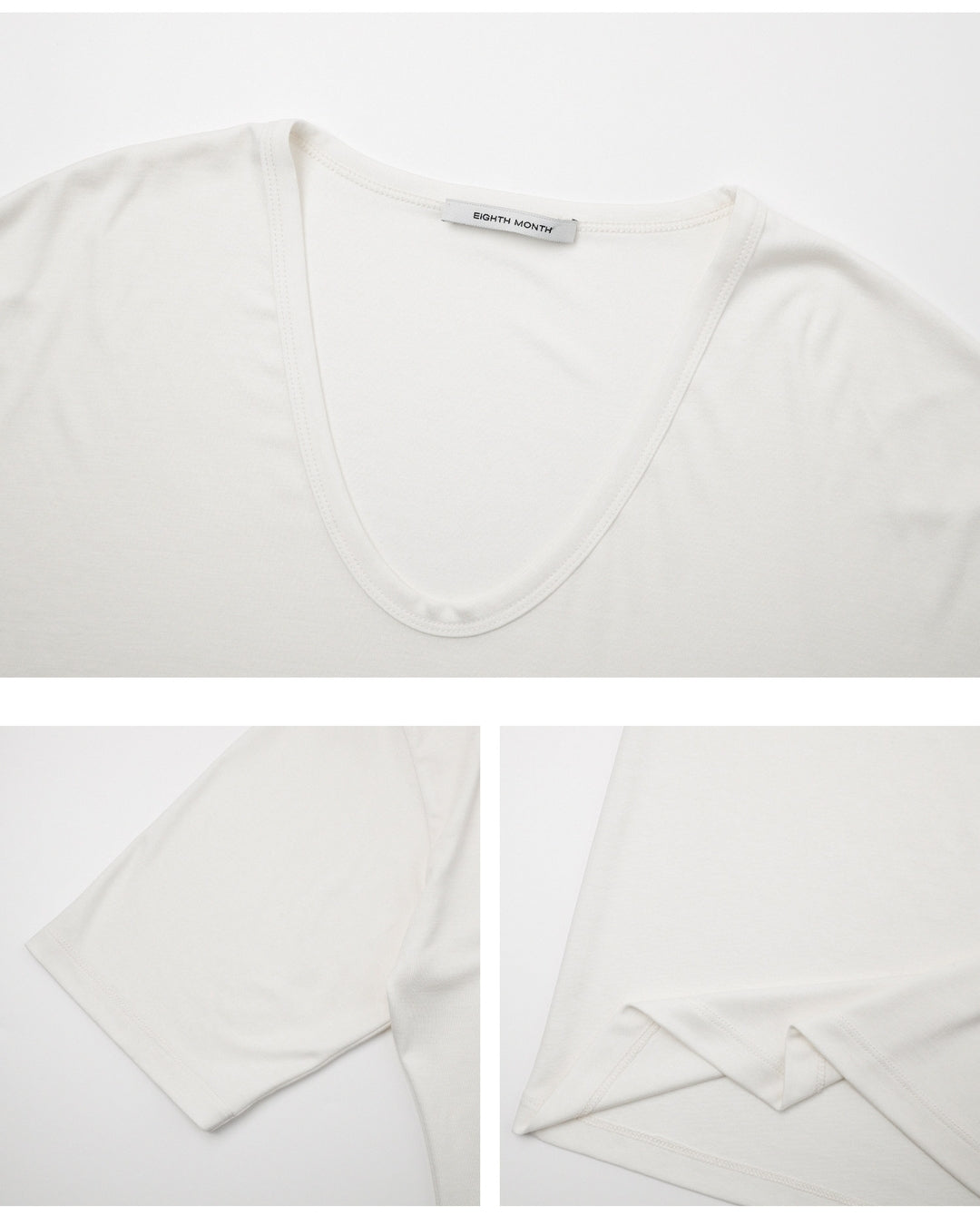 u-neck short sleeve t-shirt 2color【NINE0348】