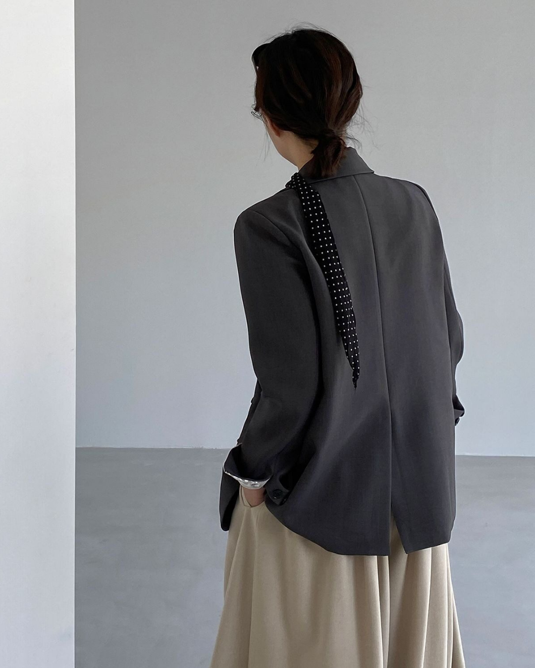 lace cuff double breasted tailored jacket 1color 【NINE7326】