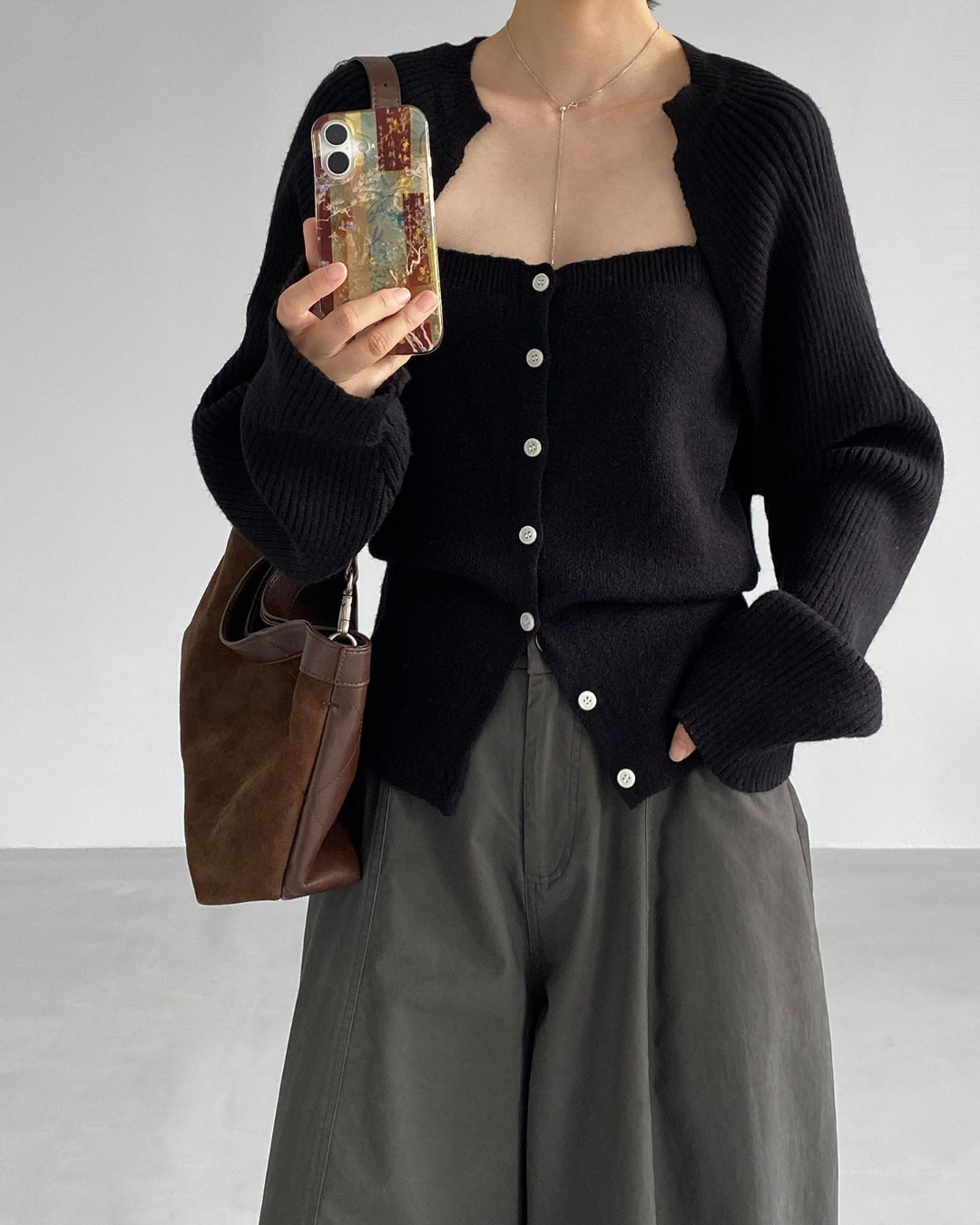 bolero cardigan and camisole knit set 3color 【NINE7325】