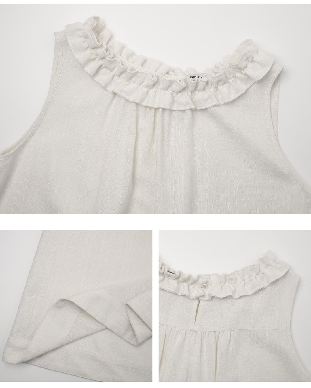 frill-collar sleeveless blouse【NINE0337】