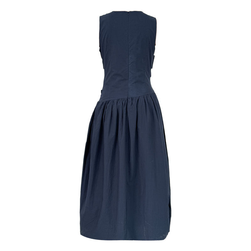 waist tie sleeveless maxi dress 3color 【NINE7237】