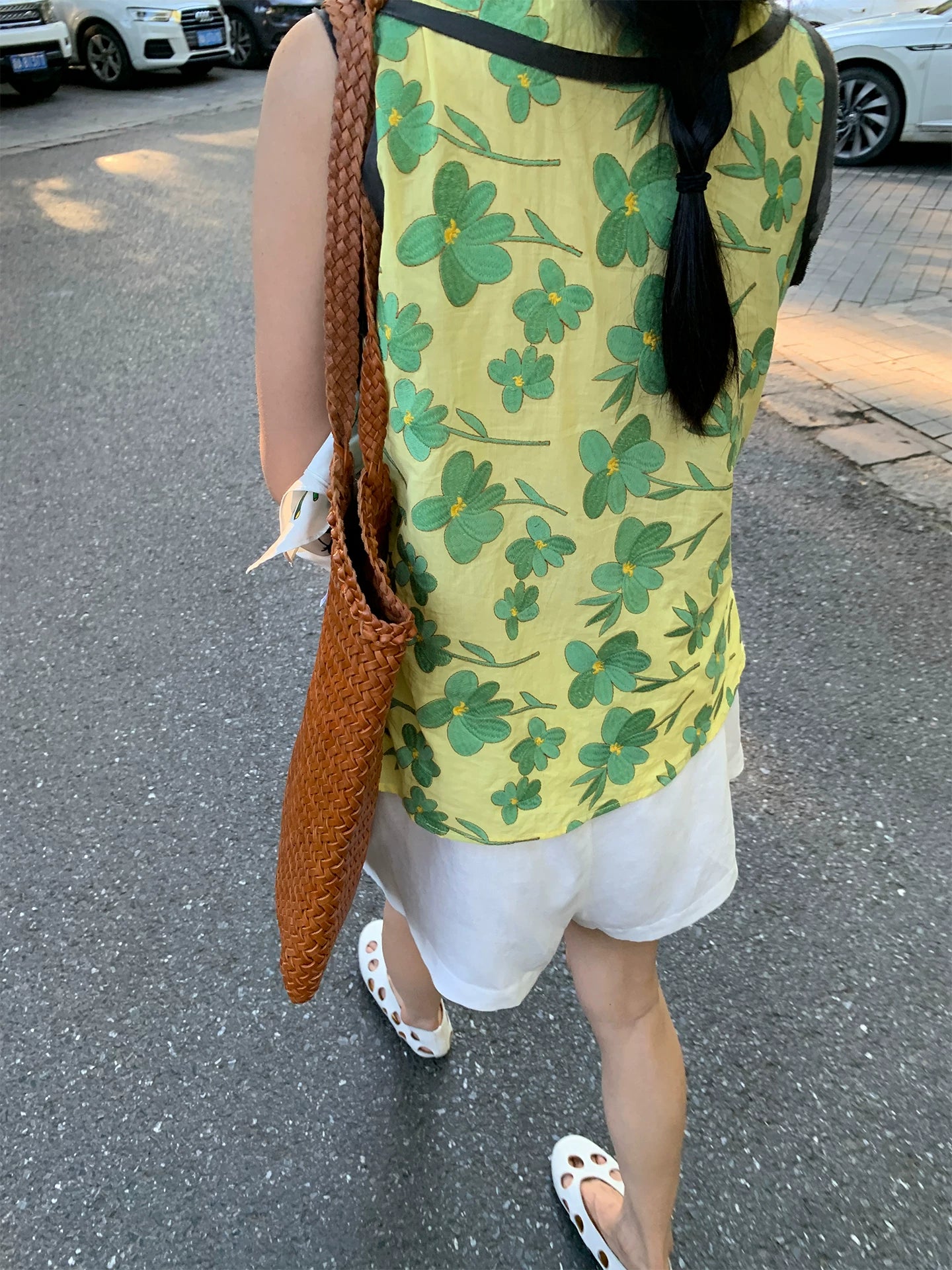 flower embroidery tie sleeveless blouse 1color 【NINE7204】