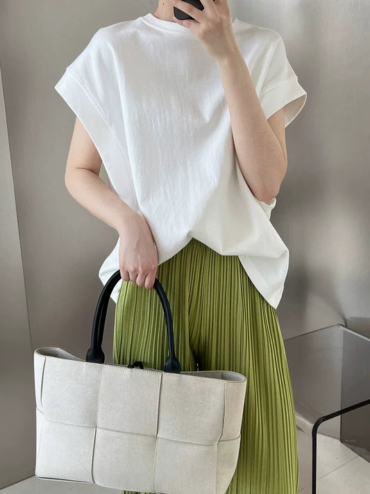 french sleeve casual tshirt 3color 【NINE7072】