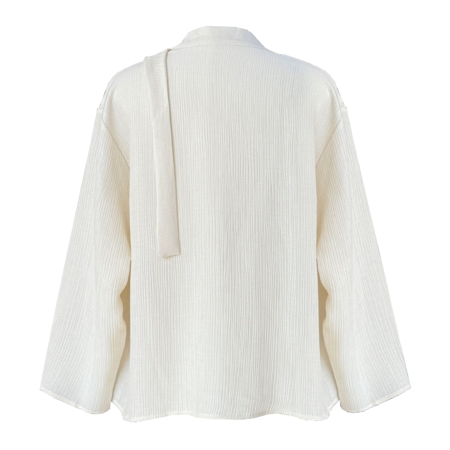 pleated scarf tie blouse 2color 【NINE7242】