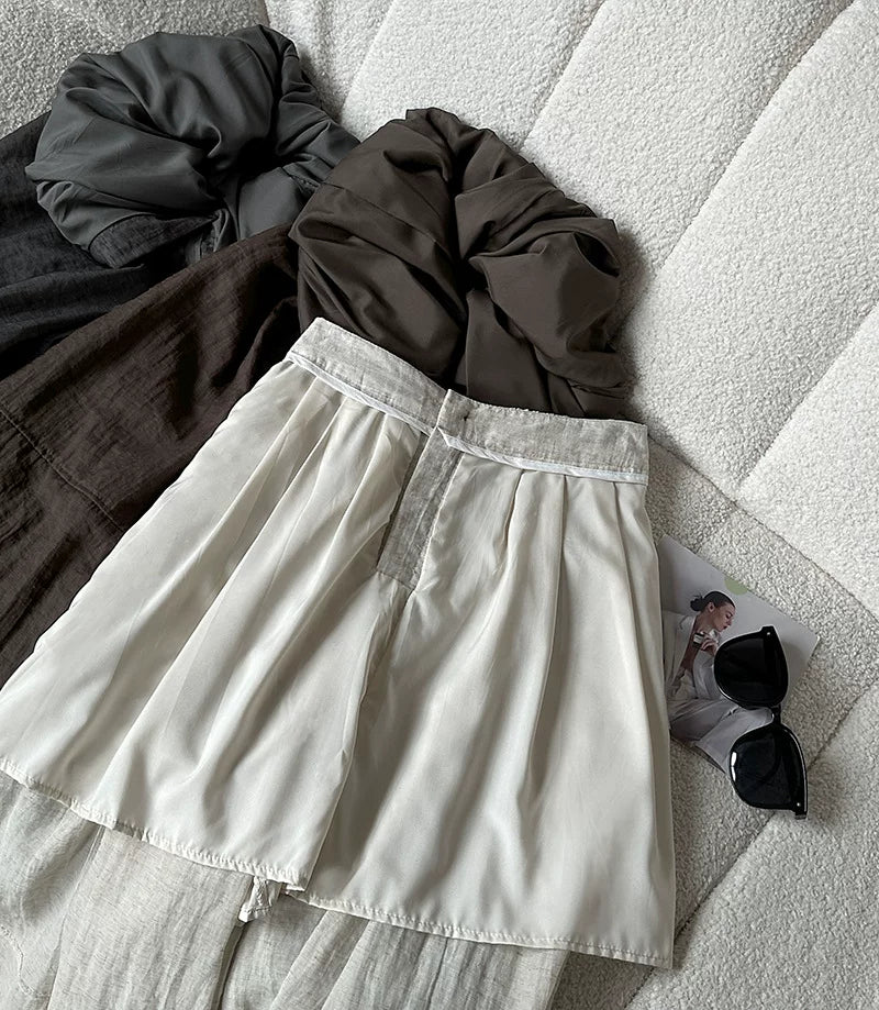 pleated balloon linen wide pants 3color 【NINE7060】