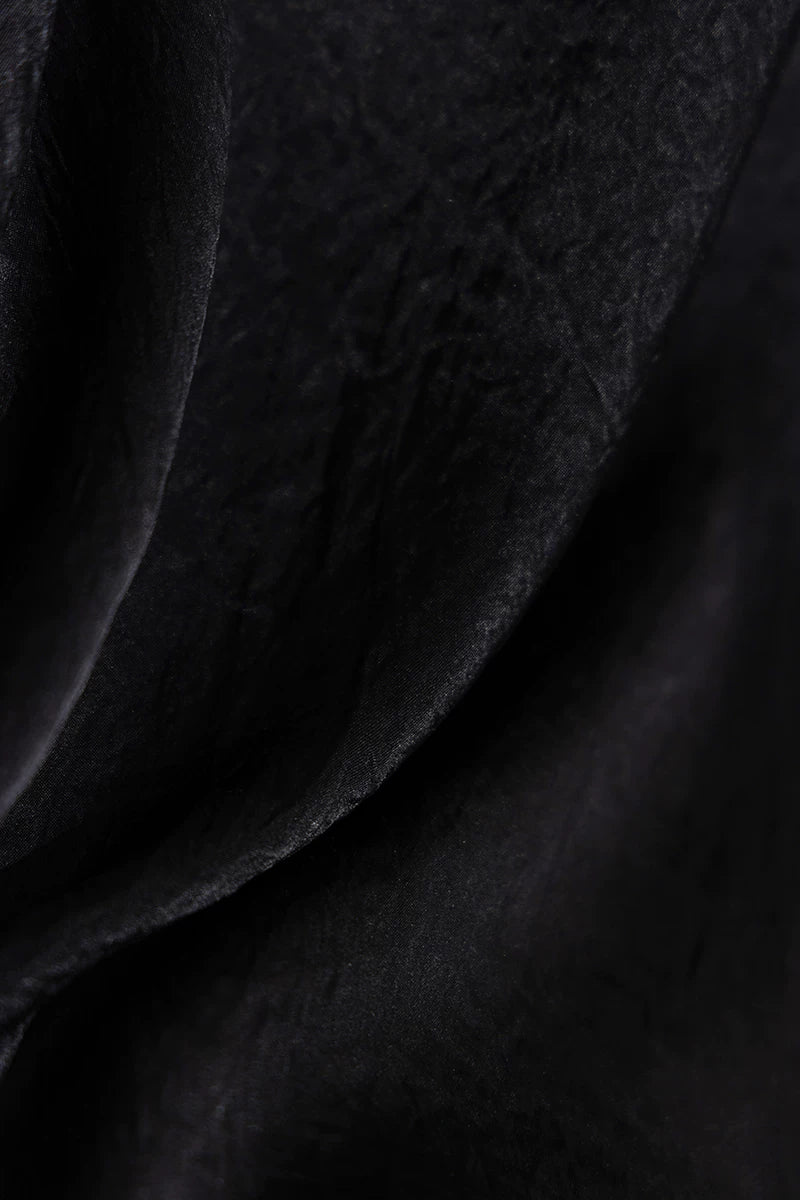 textured elastic waist long A-line skirt 1color 【NINE7217】