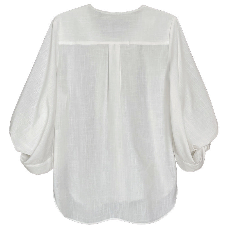 puff sleeve pleated blouse 3color 【NINE7241】