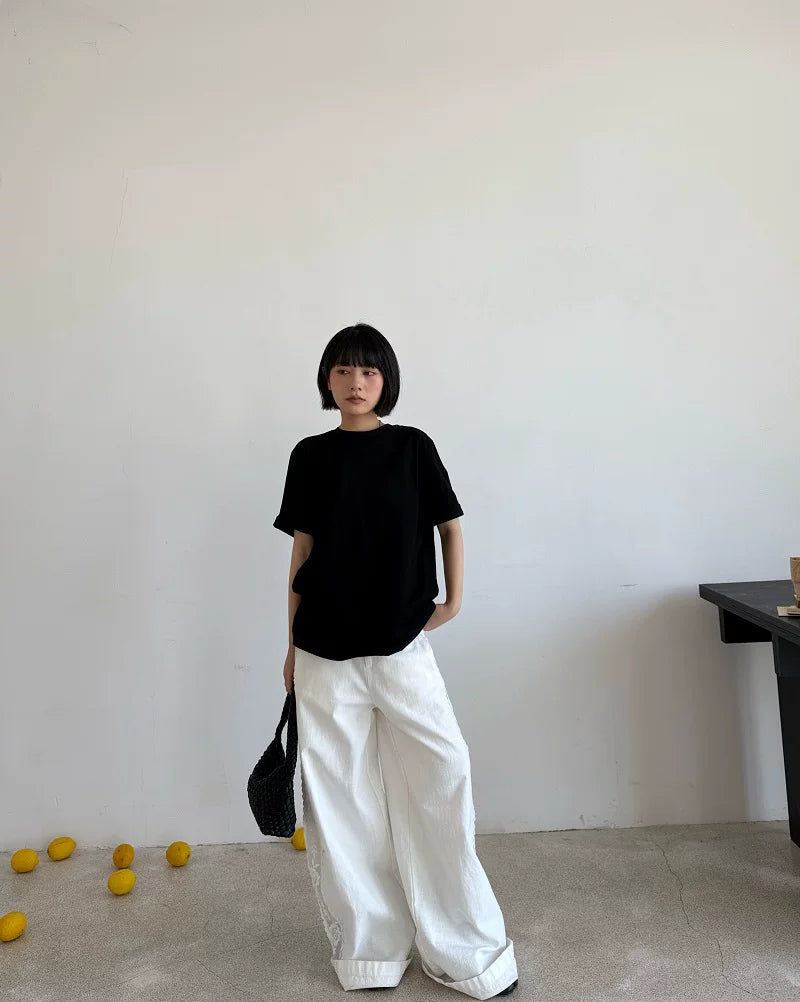 basic relaxed fit cotton tshirt 3color【NINE7007】