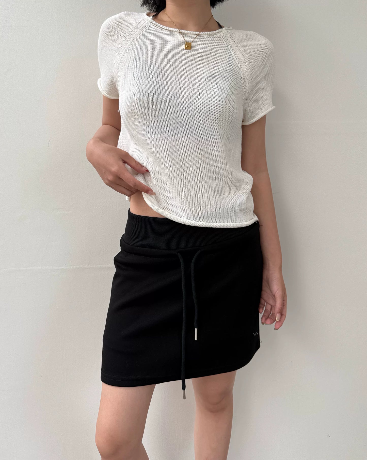 minimal short sleeve knit top 3color【NINE7004】