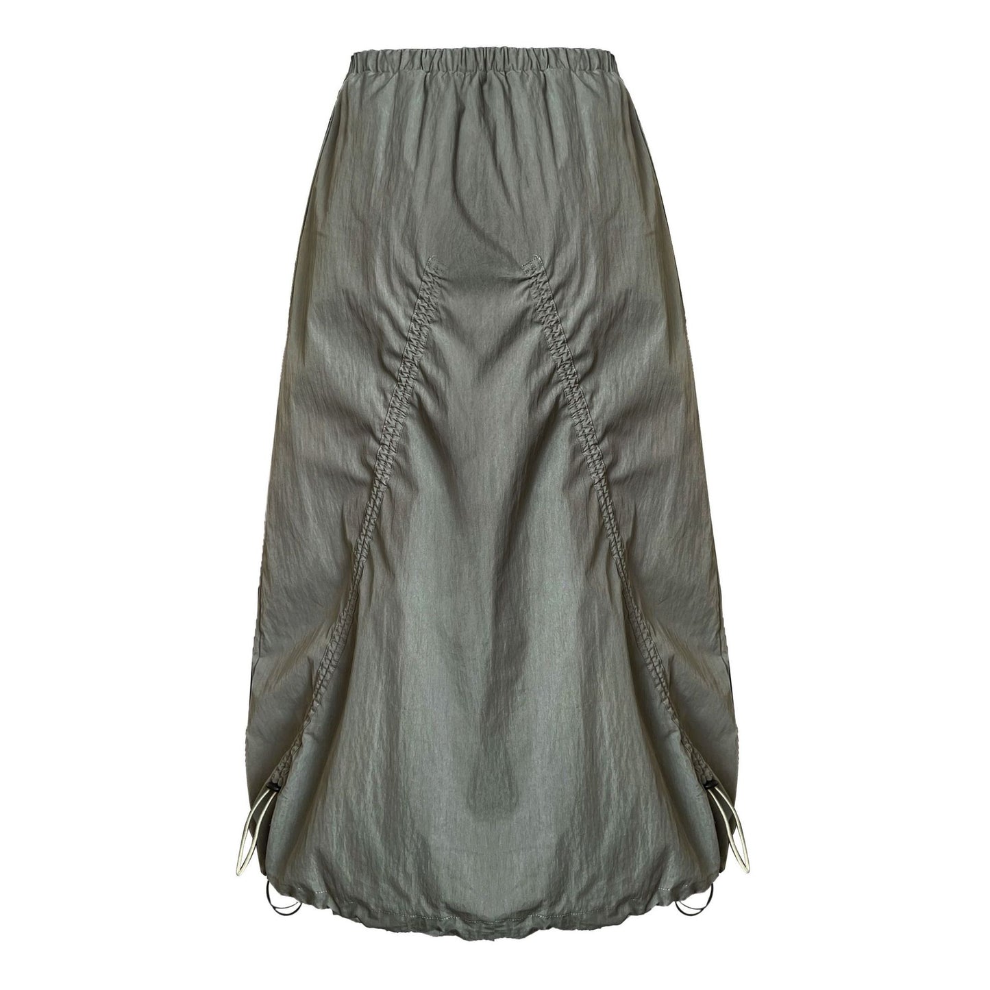 drawstring ruched maxi skirt 2color 【NINE7236】