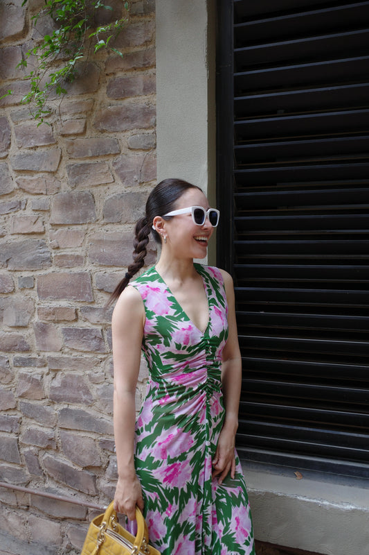 2way floral print sleeveless maxi dress 1color 【NINE7206】