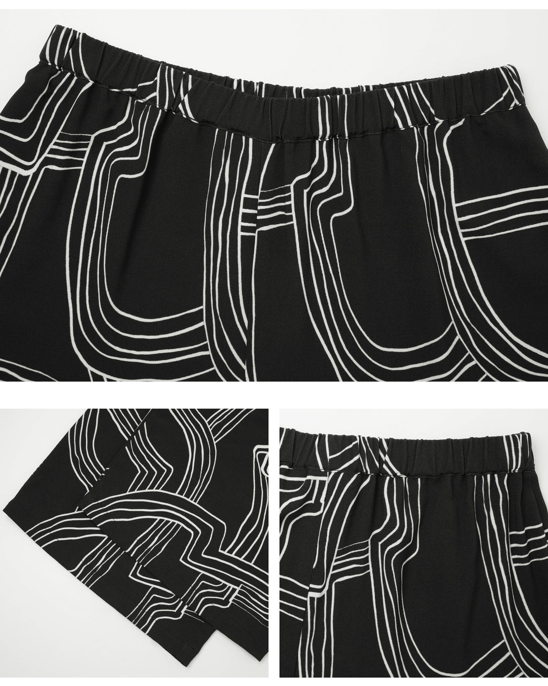 geometric-patterned wide leg pants【NINE0328】