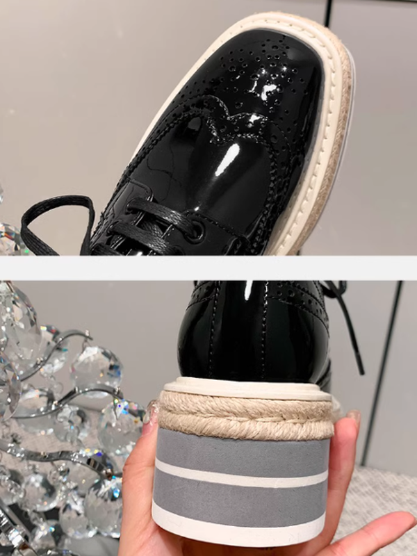 platform hemp metallic sneakers 3color【NINE8651】