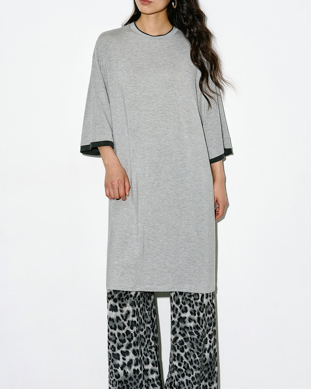oversized two-tone t-shirt 2color【NINE0327】