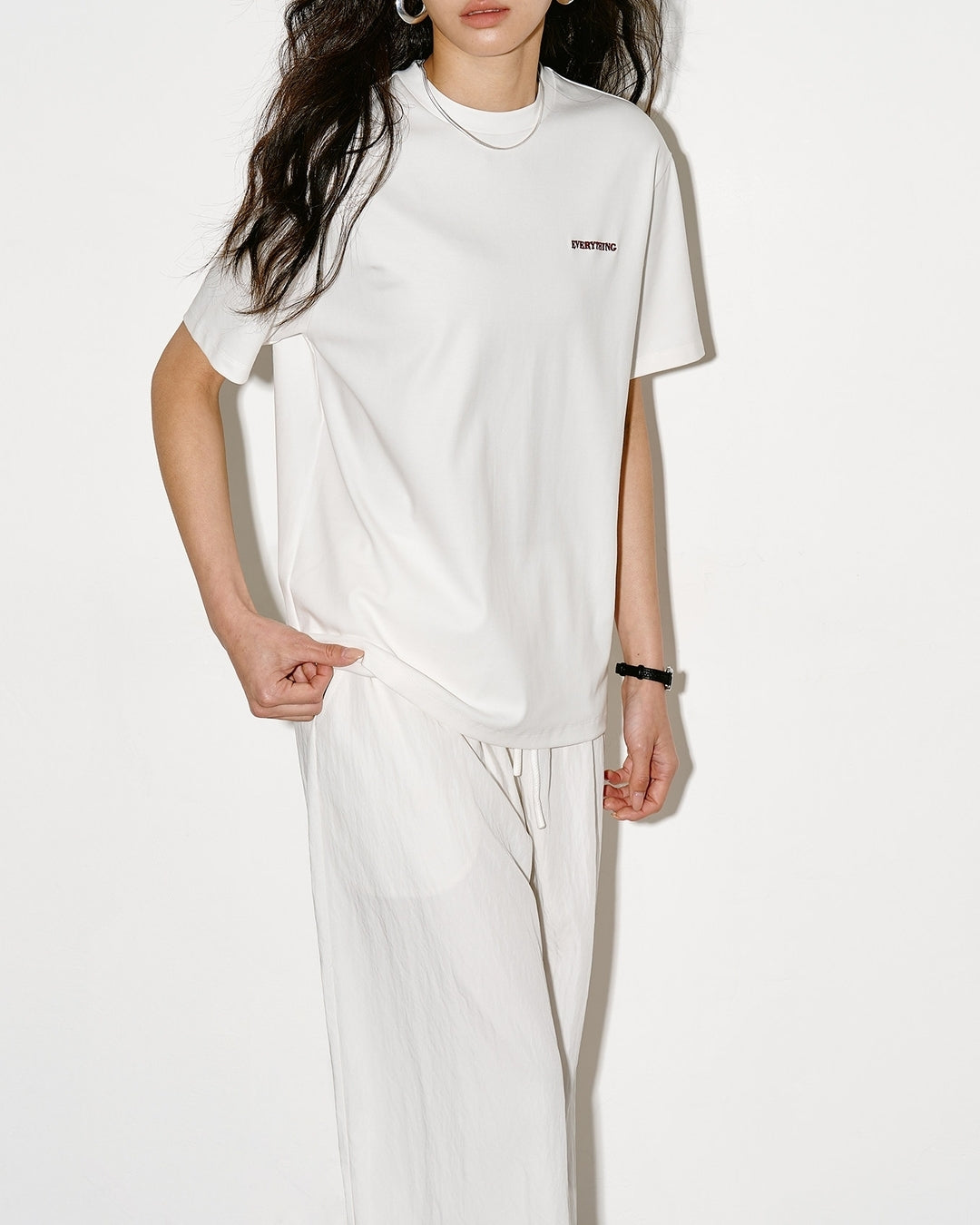 mini print basic t-shirt 2color【NINE0351】