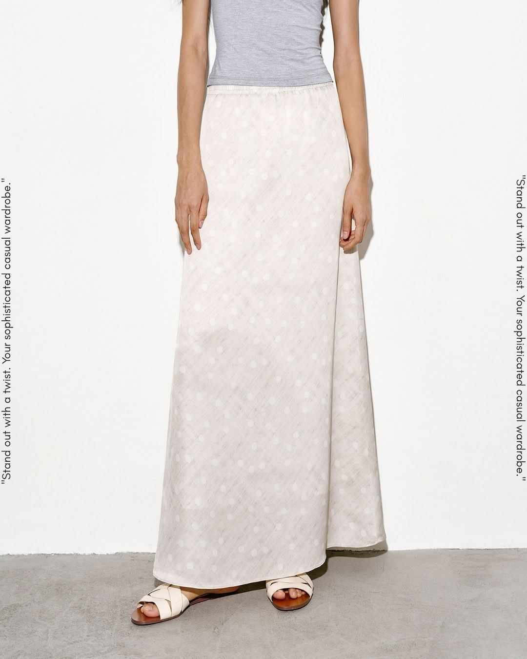 polka dot a-line long skirt【NINE0318】