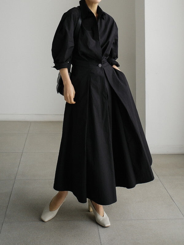 flare classy neat long-one-piece 2color【NINE7501】