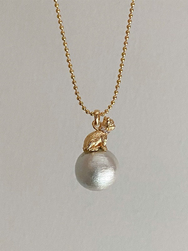 pearl feminine cat necklace【NINE6713】