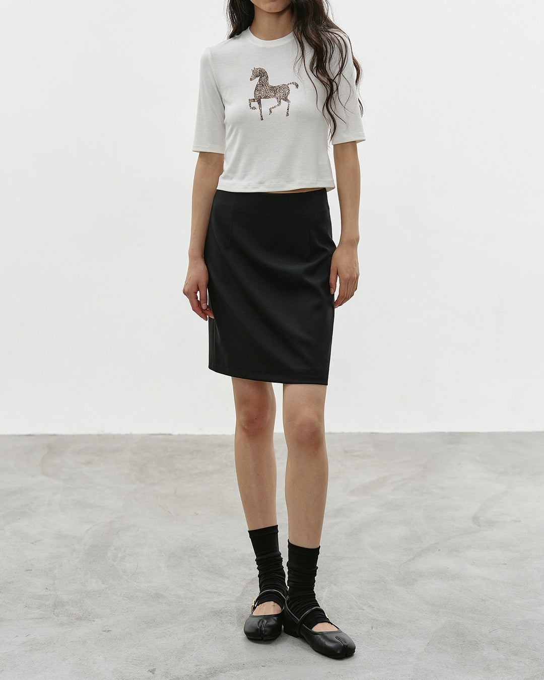 leopard horse print t-shirt【NINE0340】