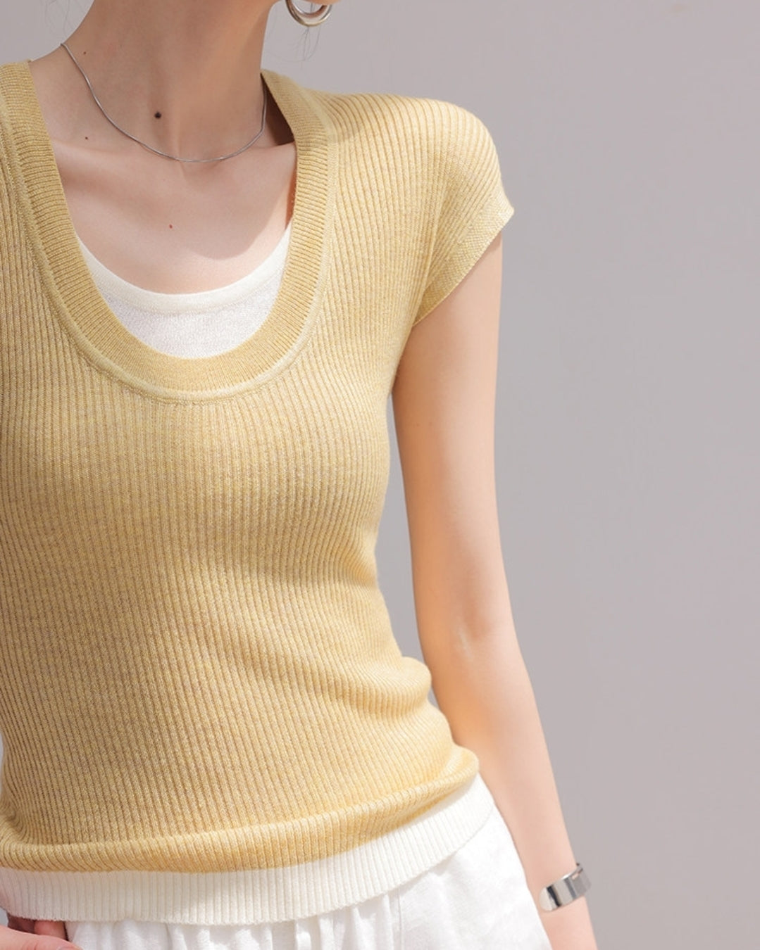 fake layered slim tops 3color【NINE0217】