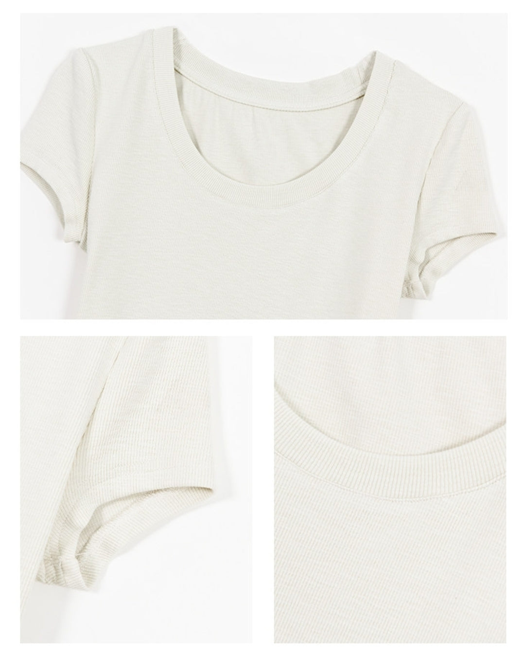 round neck slim tops 3color【NINE0184】