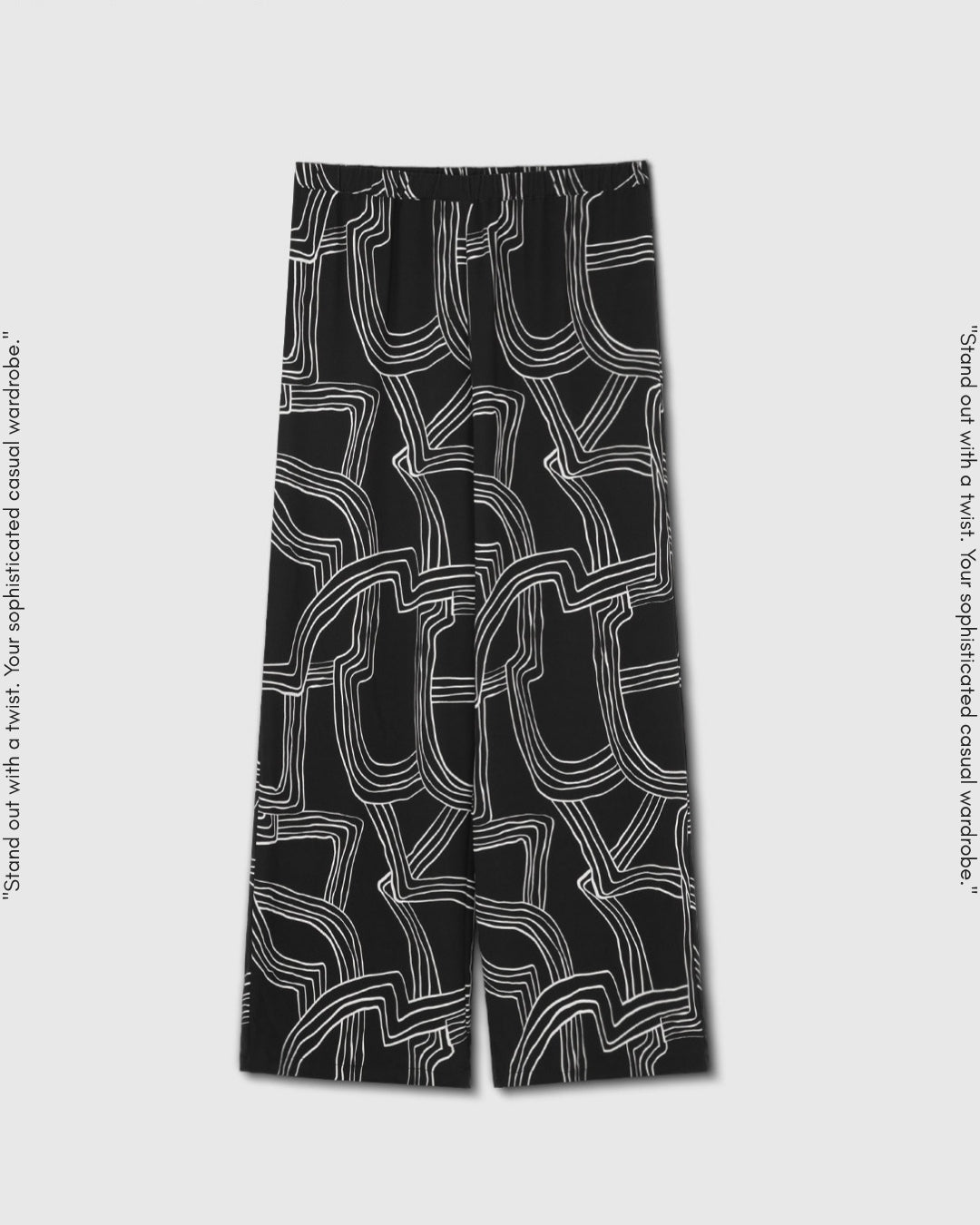 geometric-patterned wide leg pants【NINE0328】