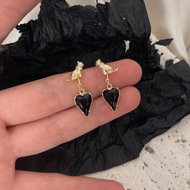 CAT black heart pierce【NINE1232】