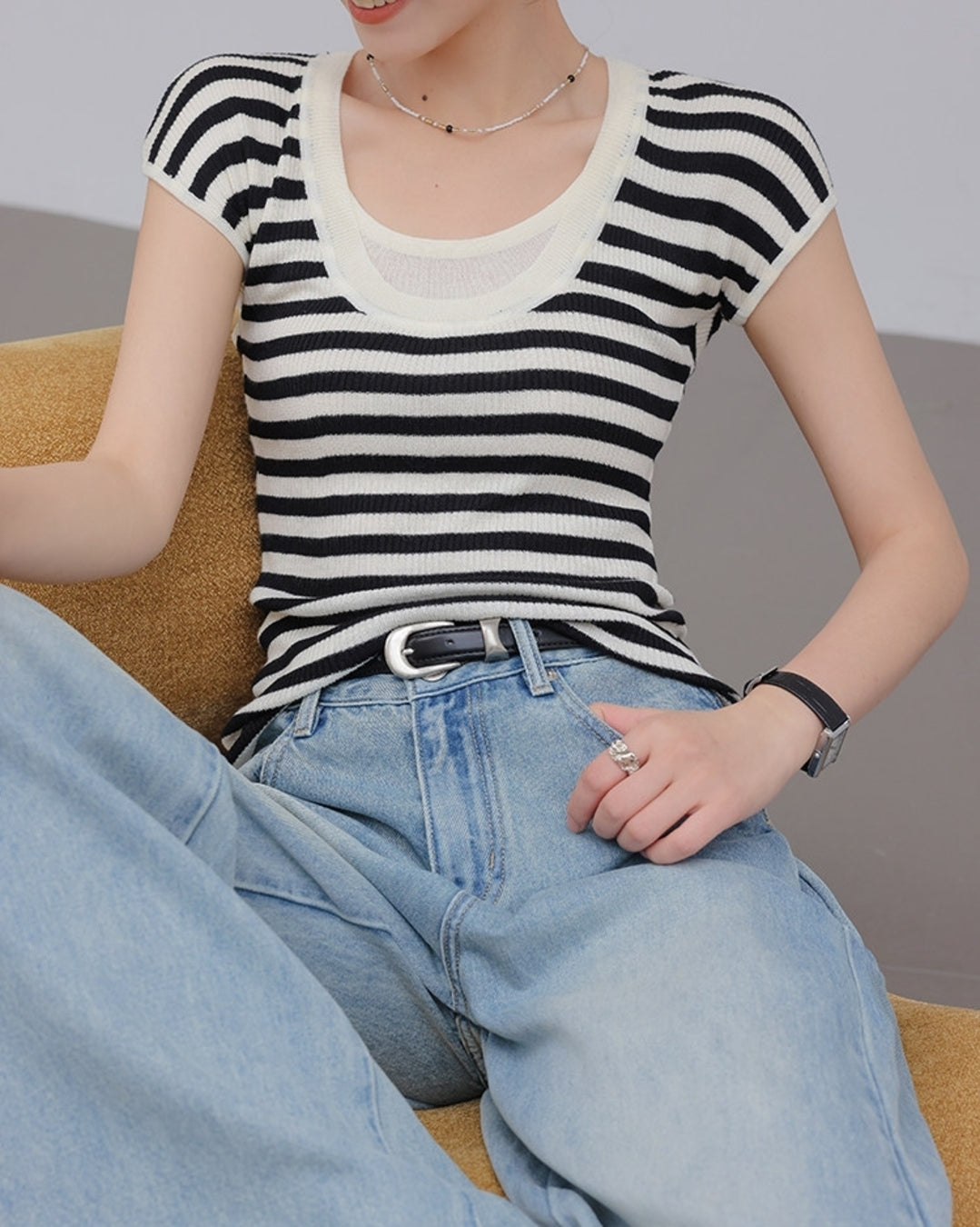 fake layered slim tops 3color【NINE0217】