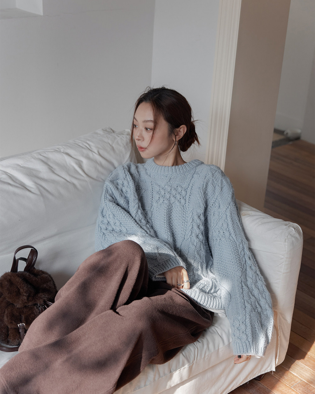 fleece wide leg sweatpants 2color 【NINE7275】