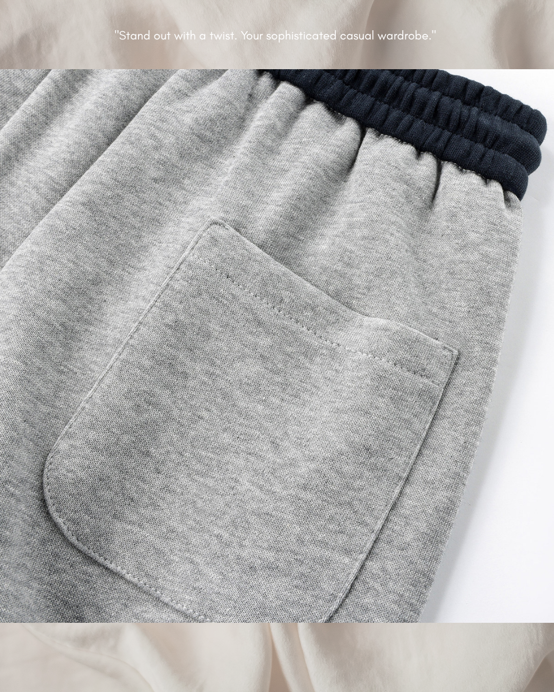contrast waist pin tuck sweatpants 4color 【NINE7309】