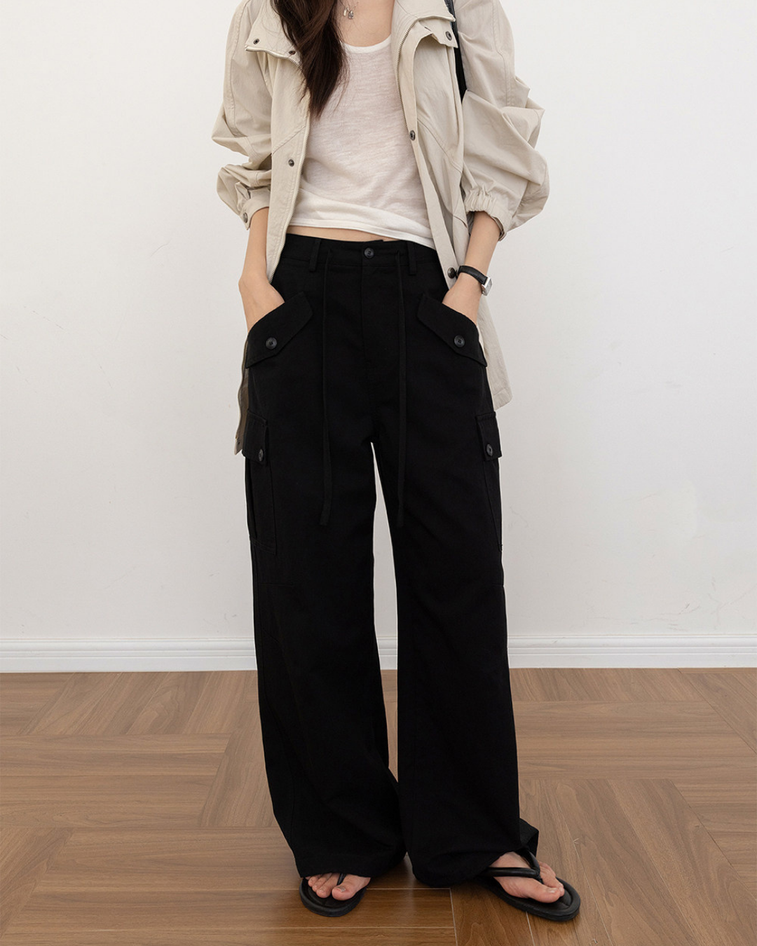 casual cargo wide leg pants 3color 【NINE7289】