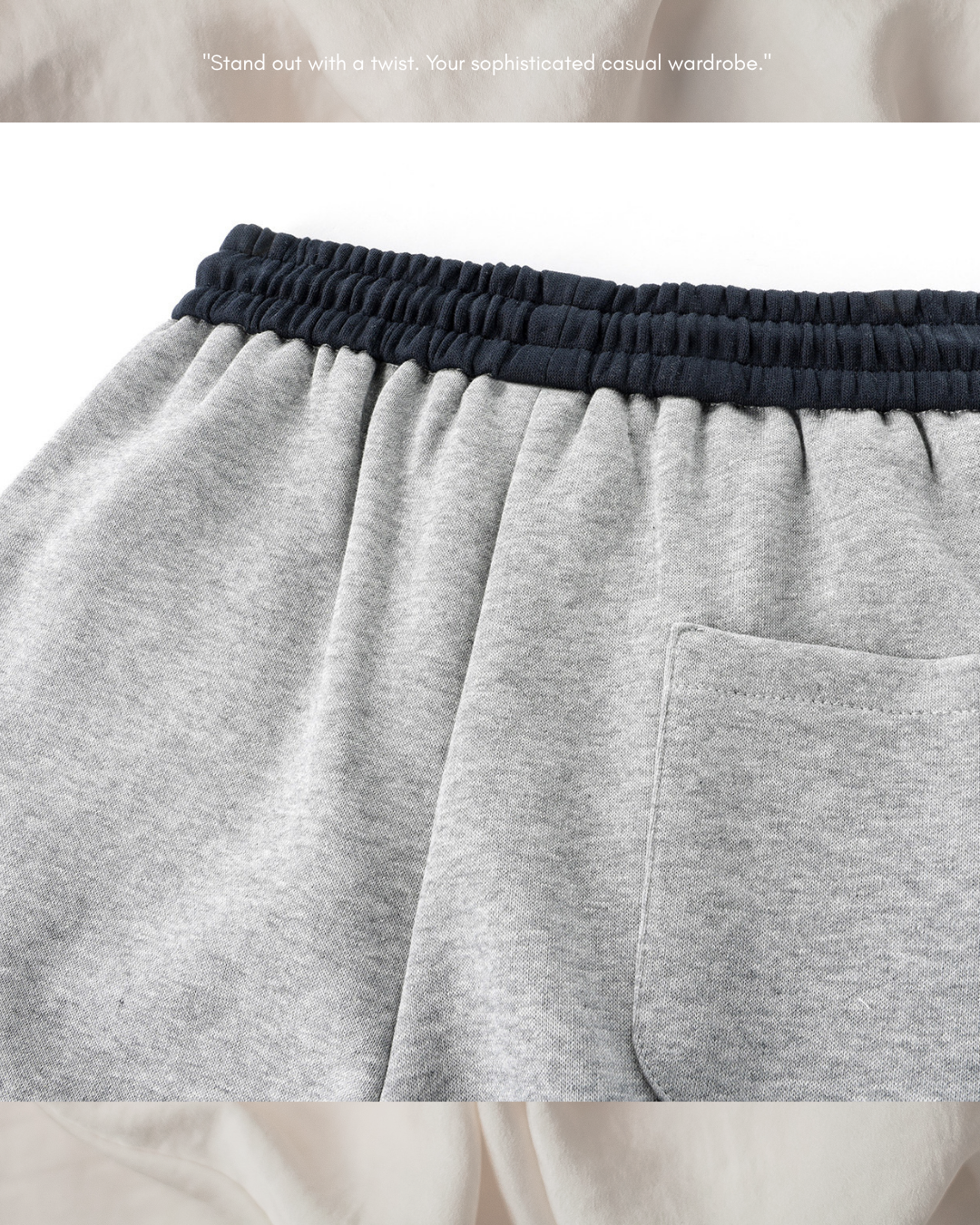 contrast waist pin tuck sweatpants 4color 【NINE7309】