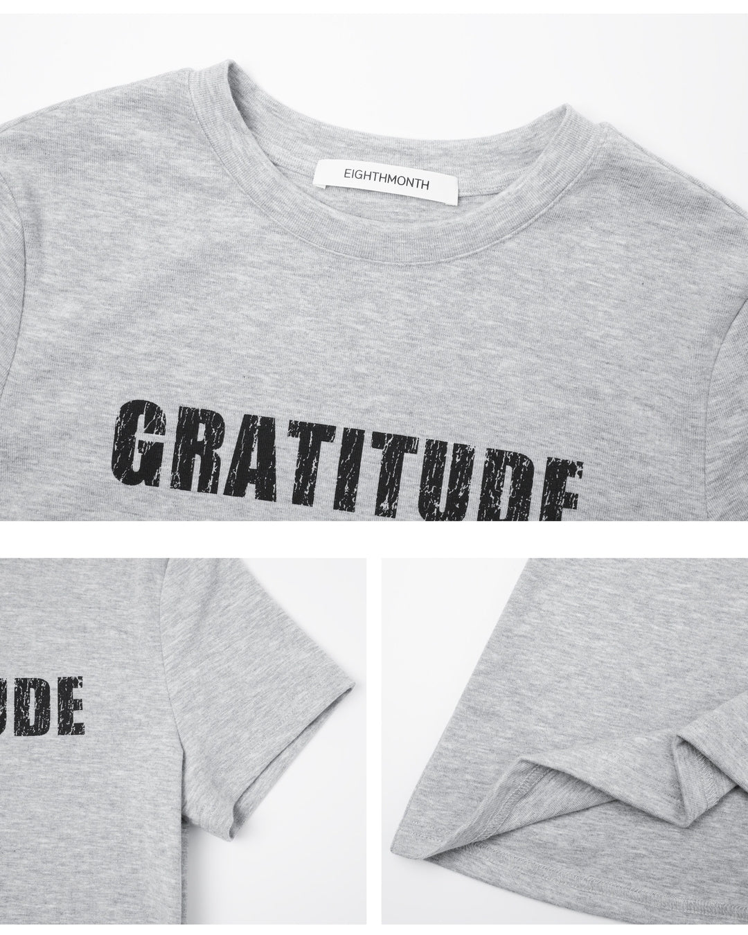 lettering print slim fit t-shirt 2color【NINE0354】