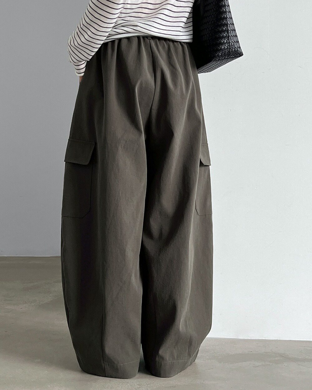 drawstring flap pocket cargo wide leg pants 2color 【NINE7321】