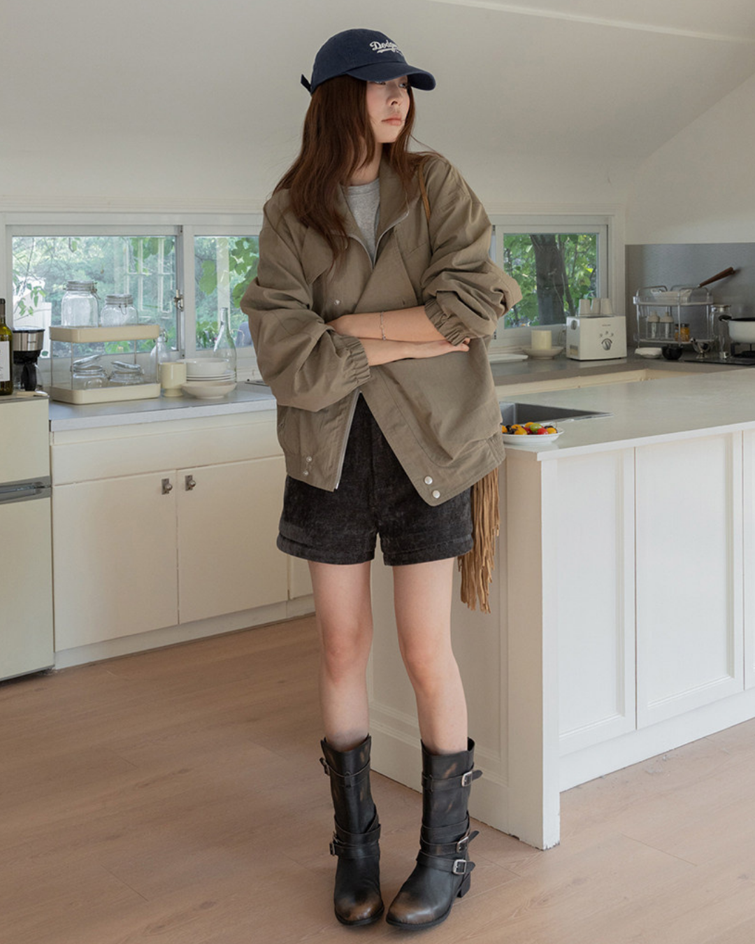 casual trench style zip jacket 2color 【NINE7278】