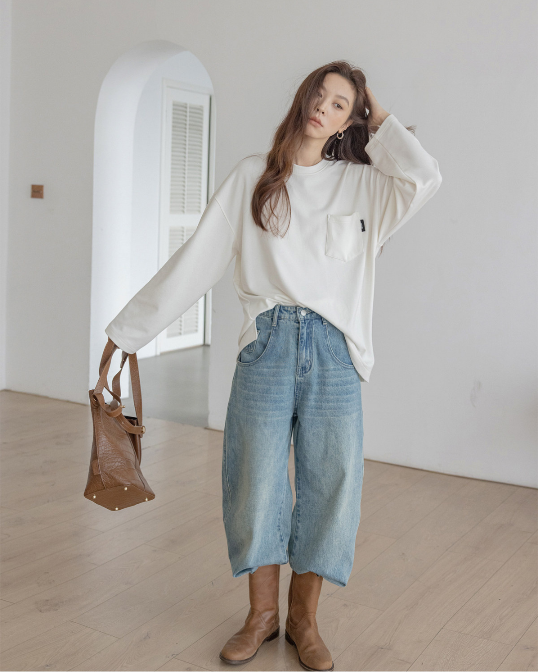 pocket tag long sleeve tshirt 1color 【NINE7301】