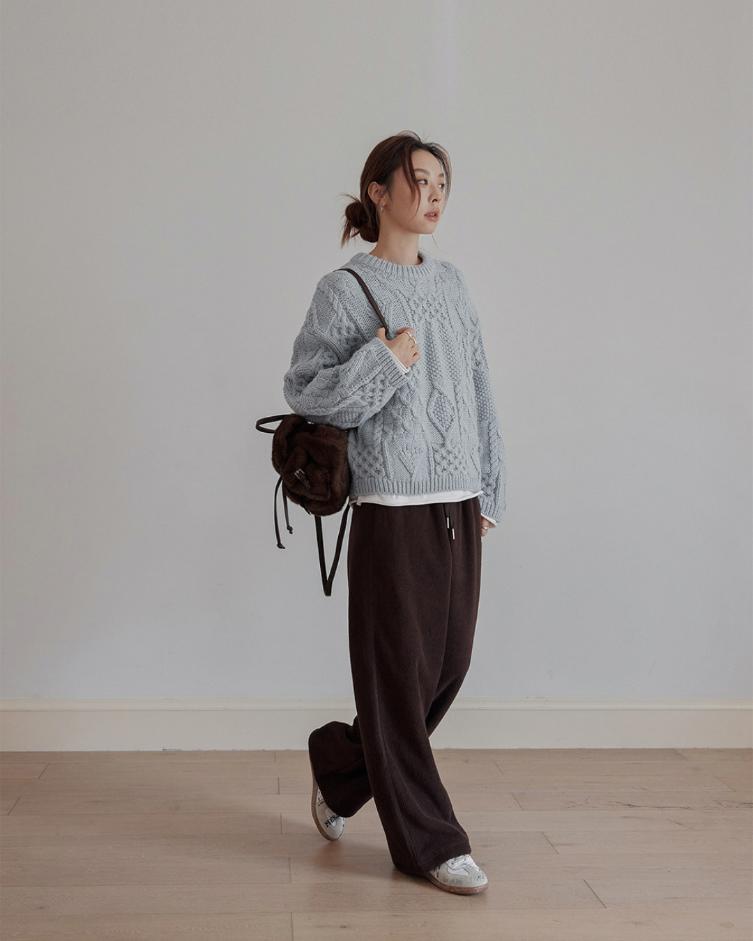fleece wide leg sweatpants 2color 【NINE7275】