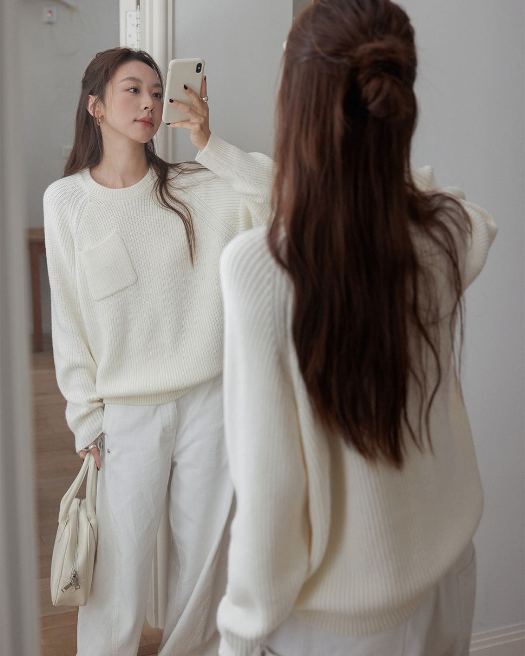 pocket detail loose knit sweater 3color 【NINE7283】