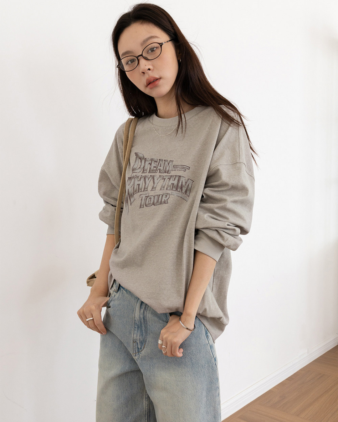vintage print graphic oversized sweatshirt 2color 【NINE7292】