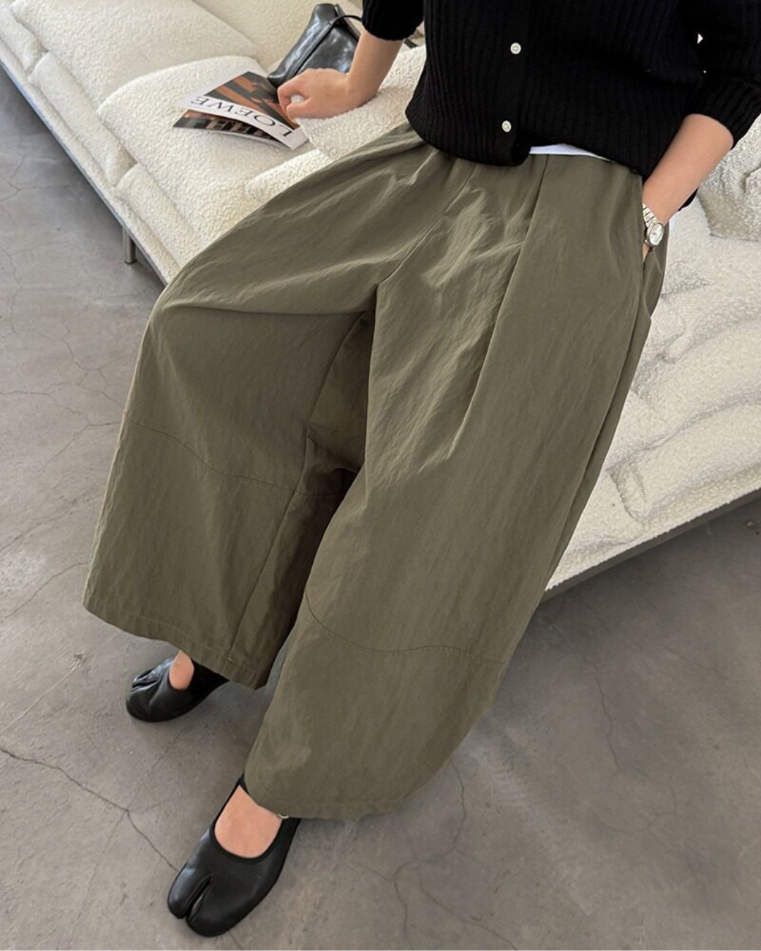 pleated seam balloon wide leg pants 3color 【NINE7323】
