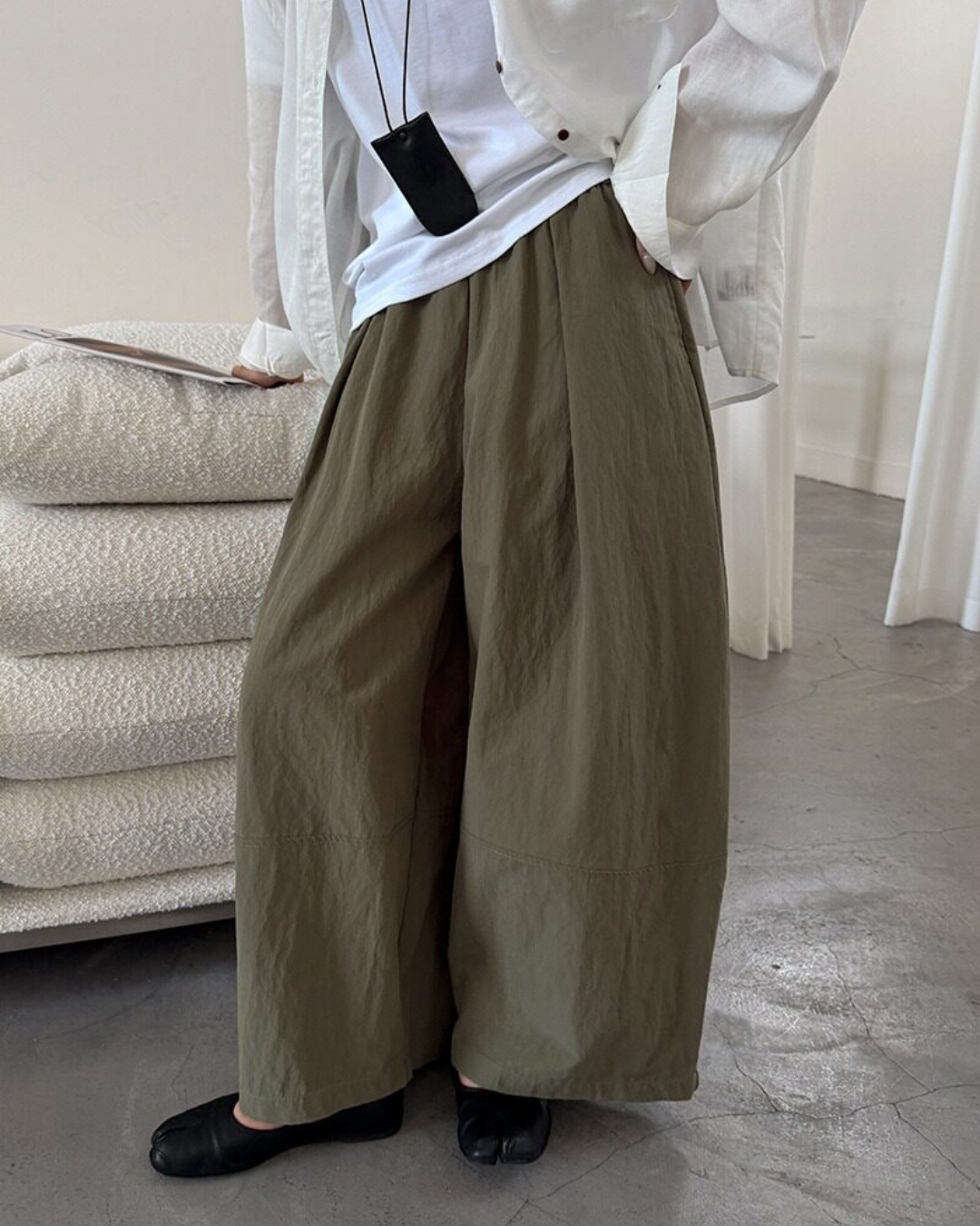 pleated seam balloon wide leg pants 3color 【NINE7323】