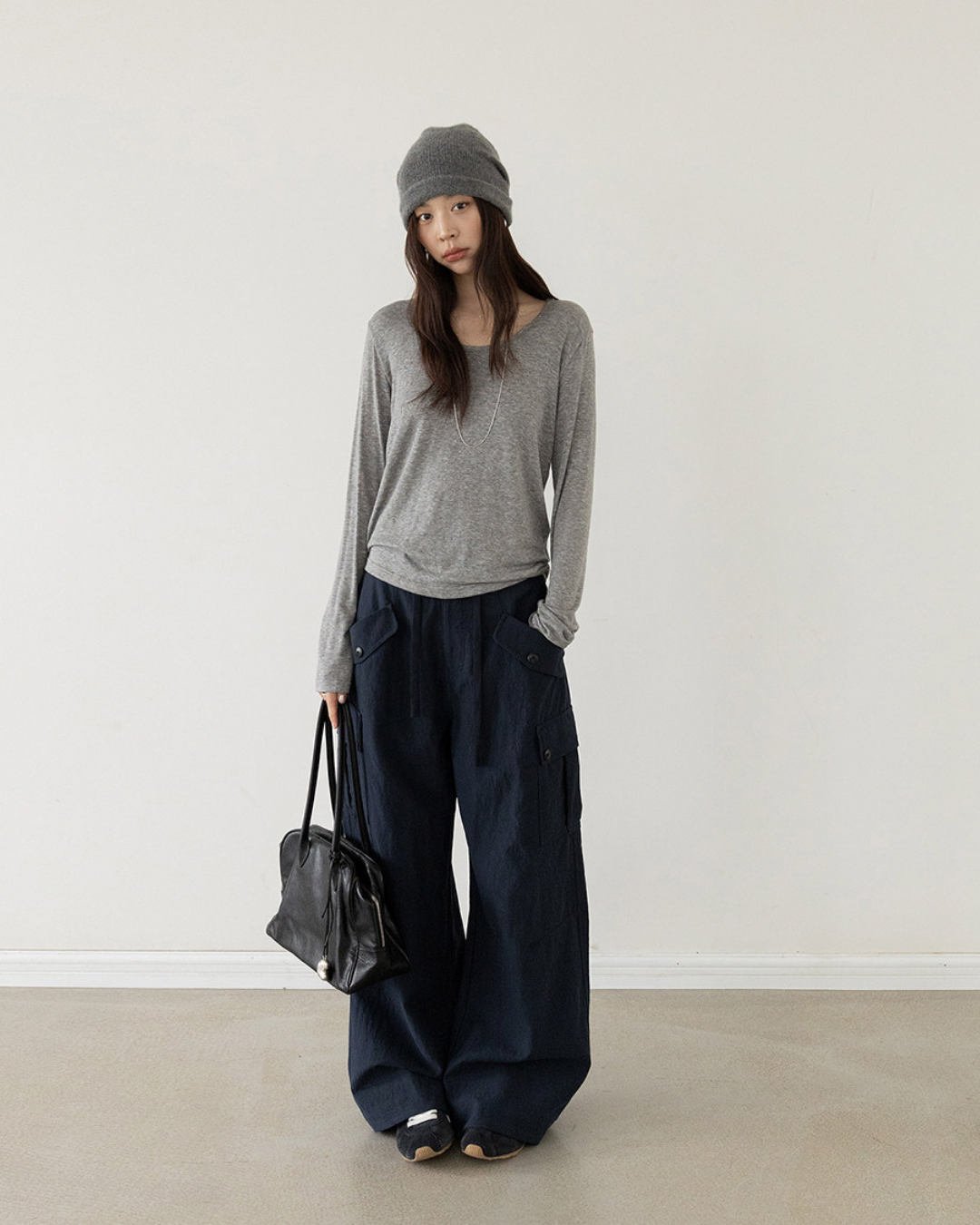 casual cargo wide leg pants 3color 【NINE7289】