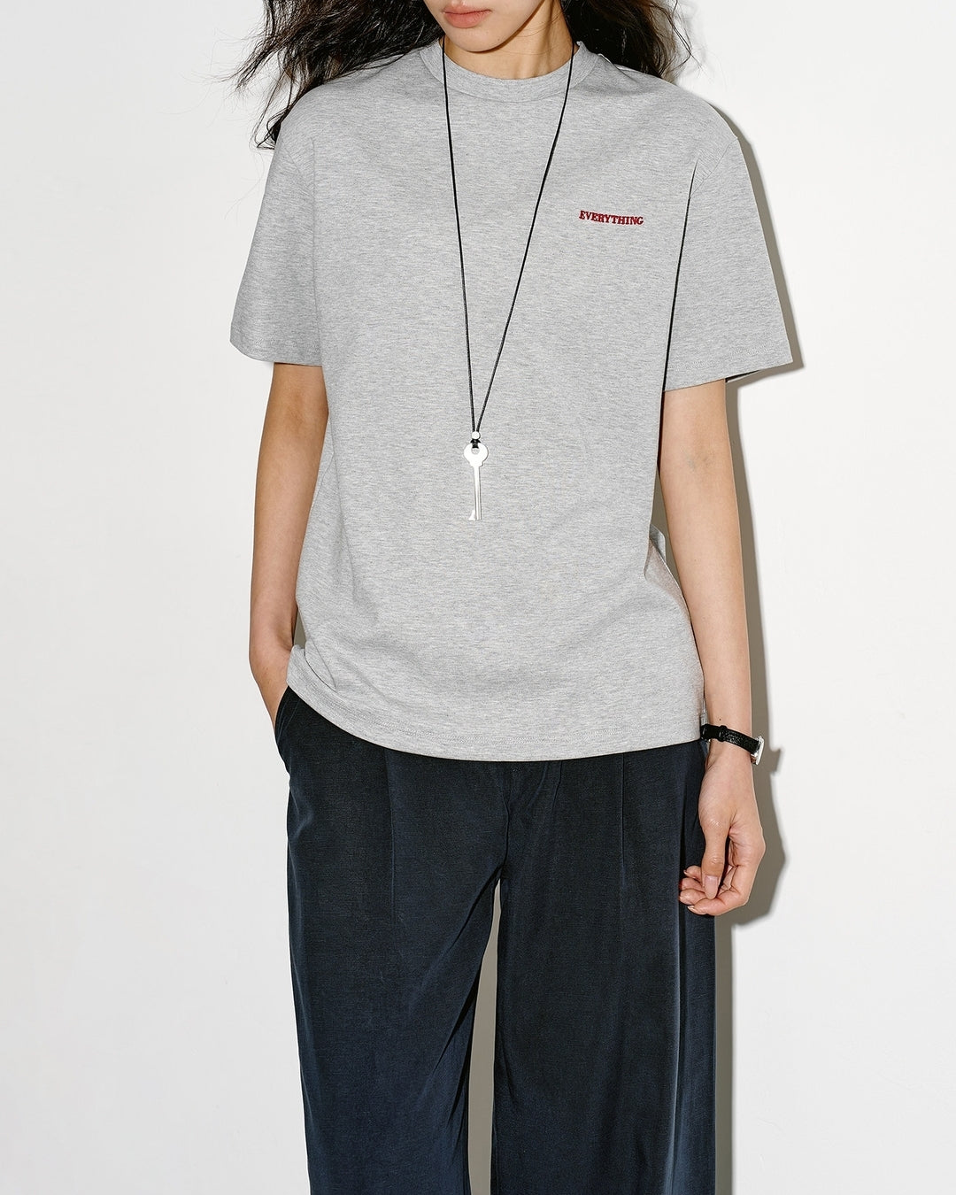 mini print basic t-shirt 2color【NINE0351】