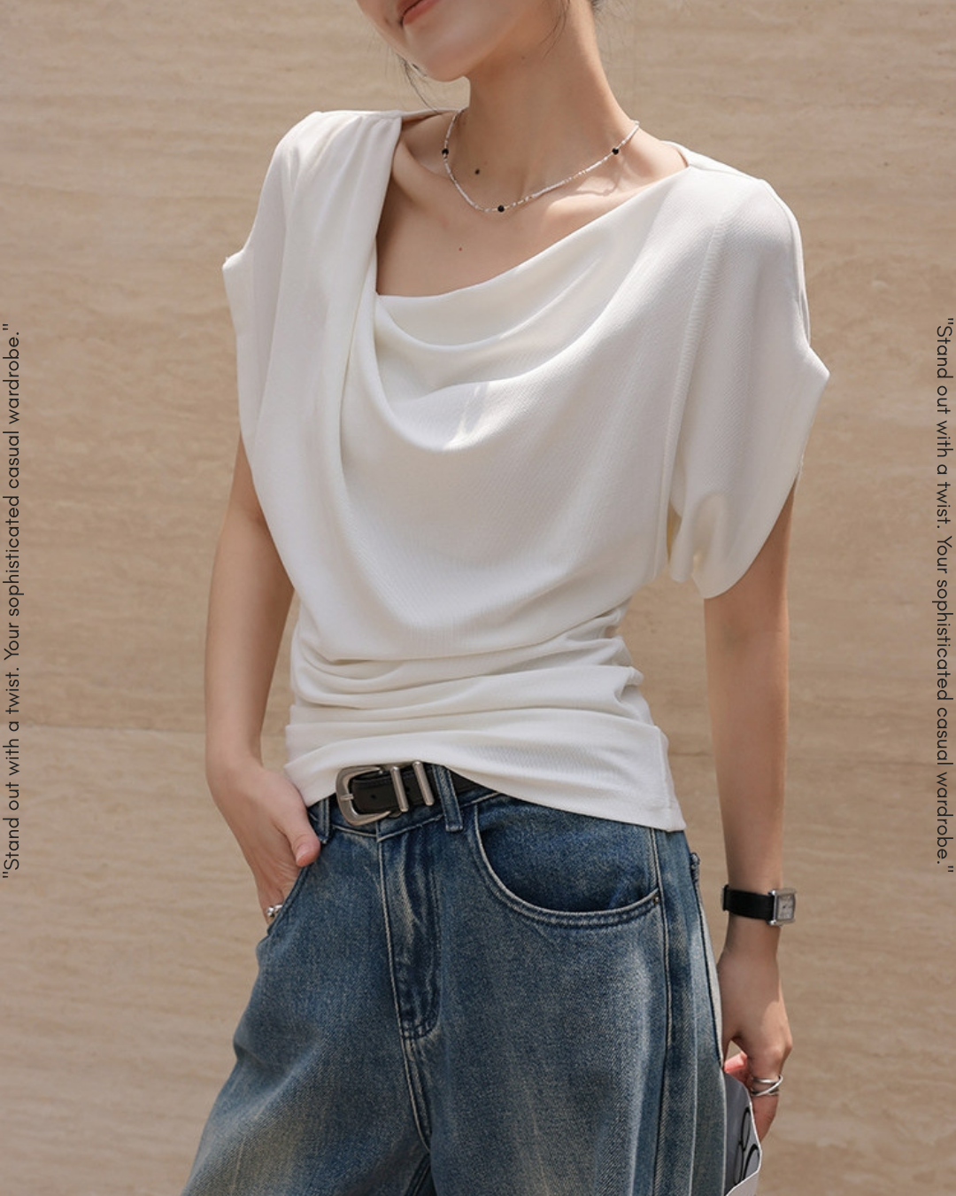 shaped drape tops 2color【NINE0213】