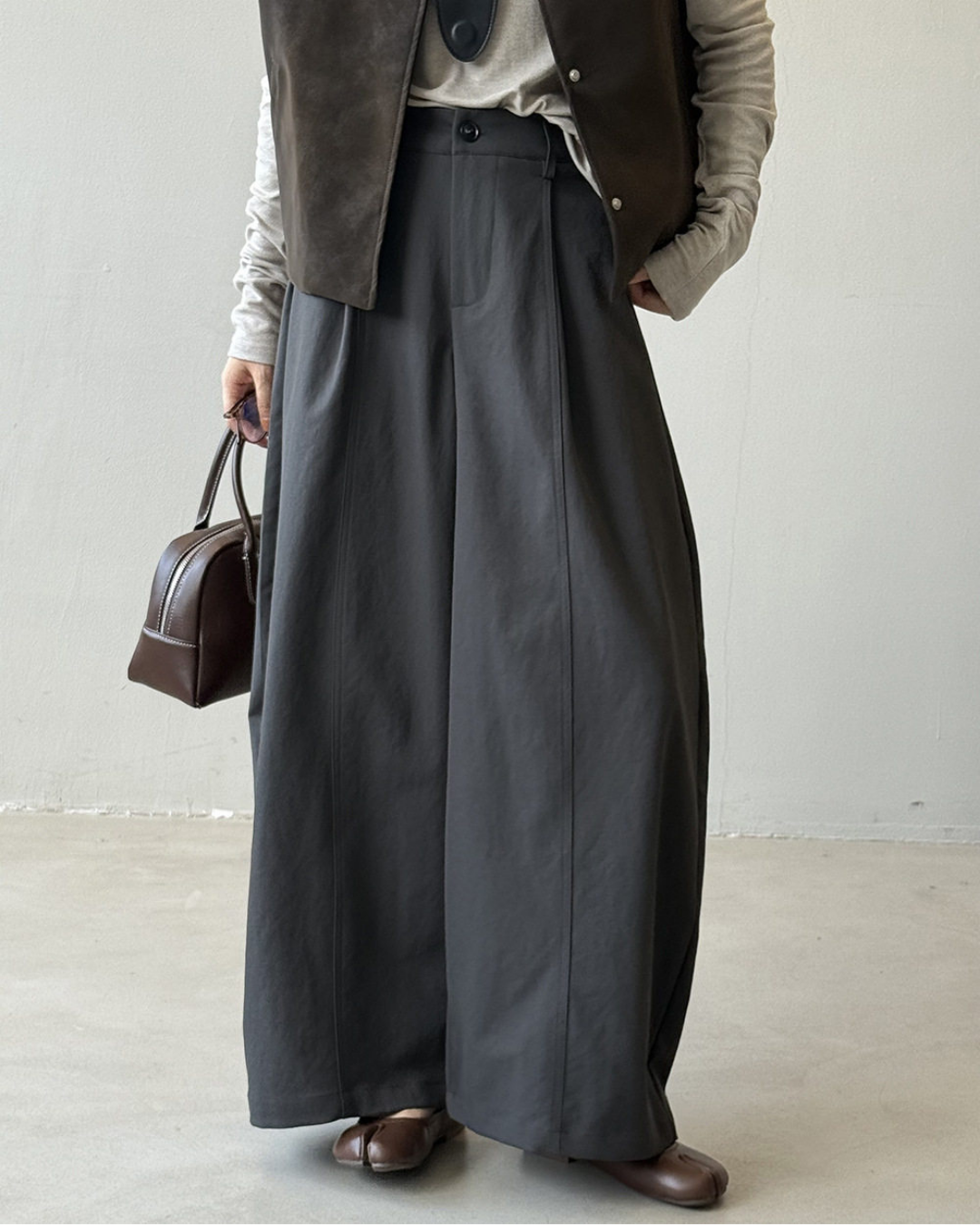 center seam wide leg pants 4color 【NINE7320】