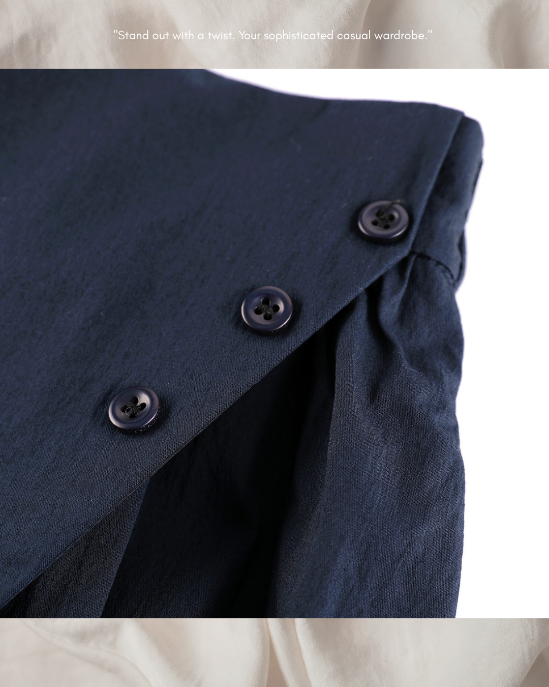 asymmetric flap button long flare skirt 3color 【NINE7308】