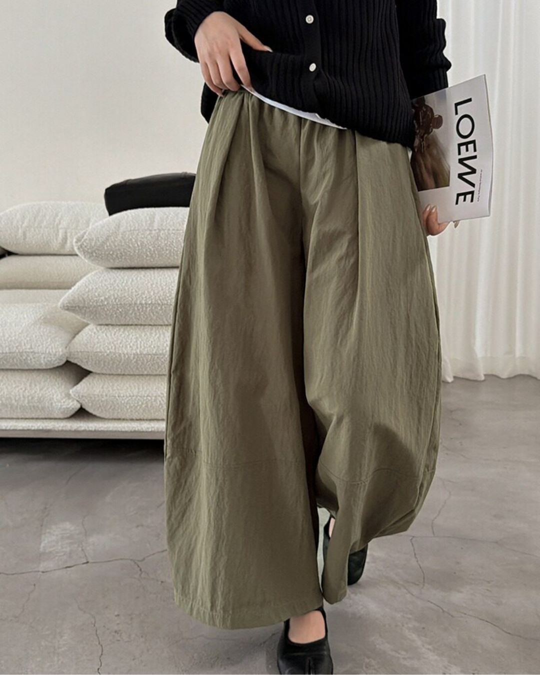 pleated seam balloon wide leg pants 3color 【NINE7323】