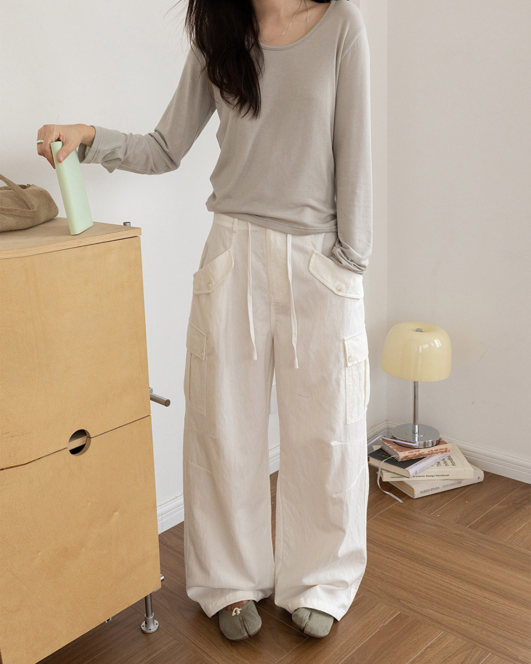 casual cargo wide leg pants 3color 【NINE7289】