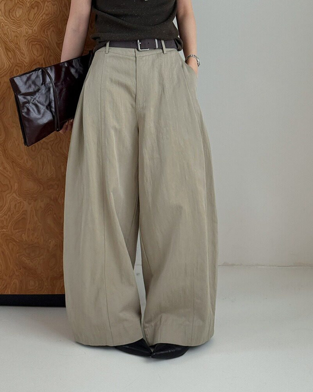 center seam wide leg slacks 2color 【NINE7313】